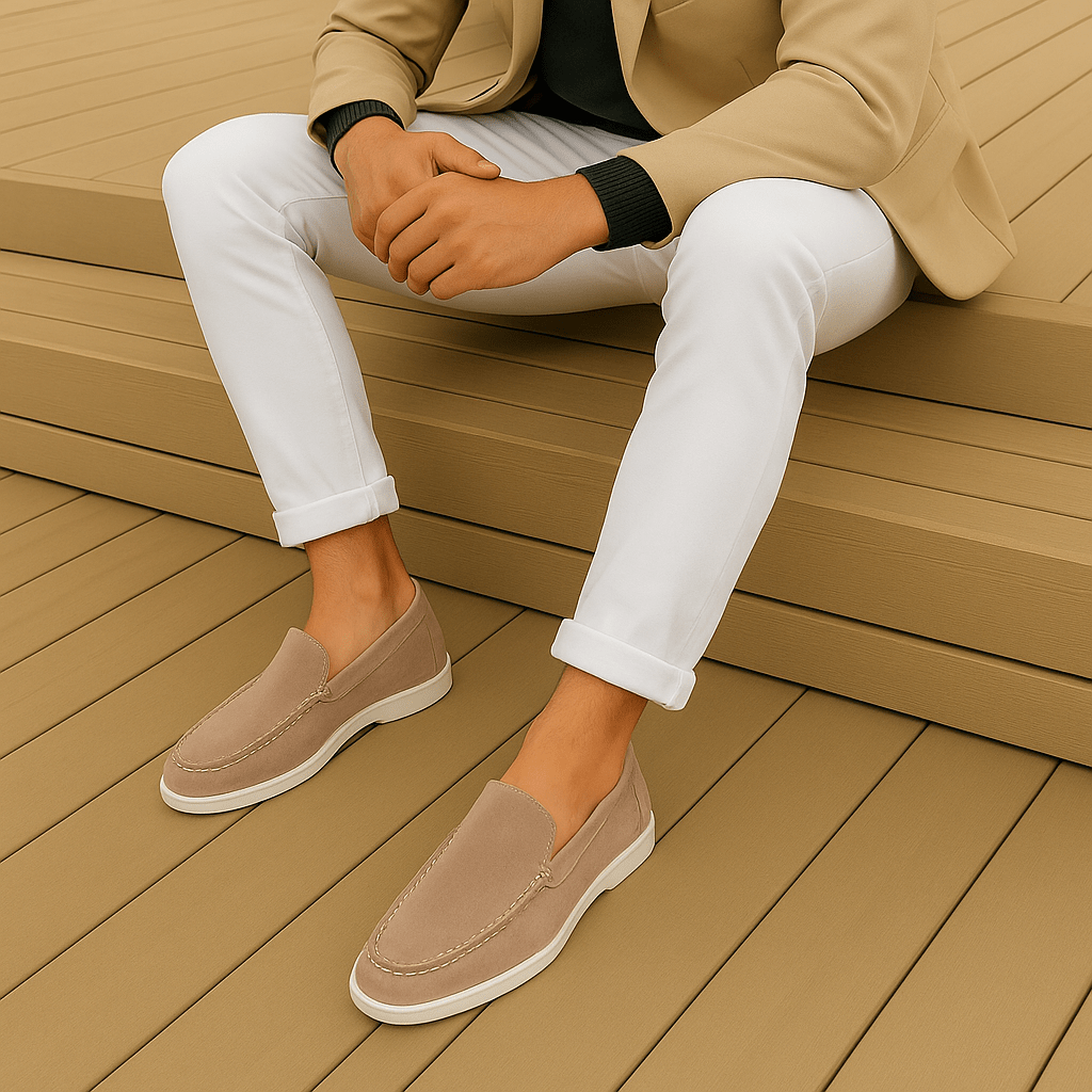 Loafer eleganti in pelle scamosciata