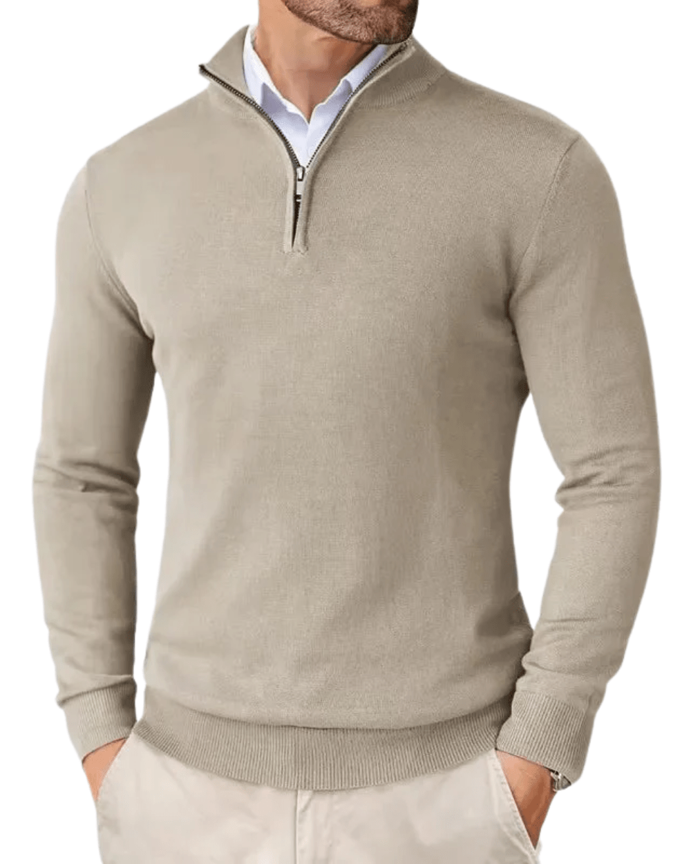 Maglione con collo alto e zip
