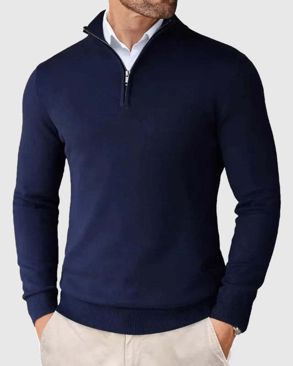 Maglione con collo alto e zip