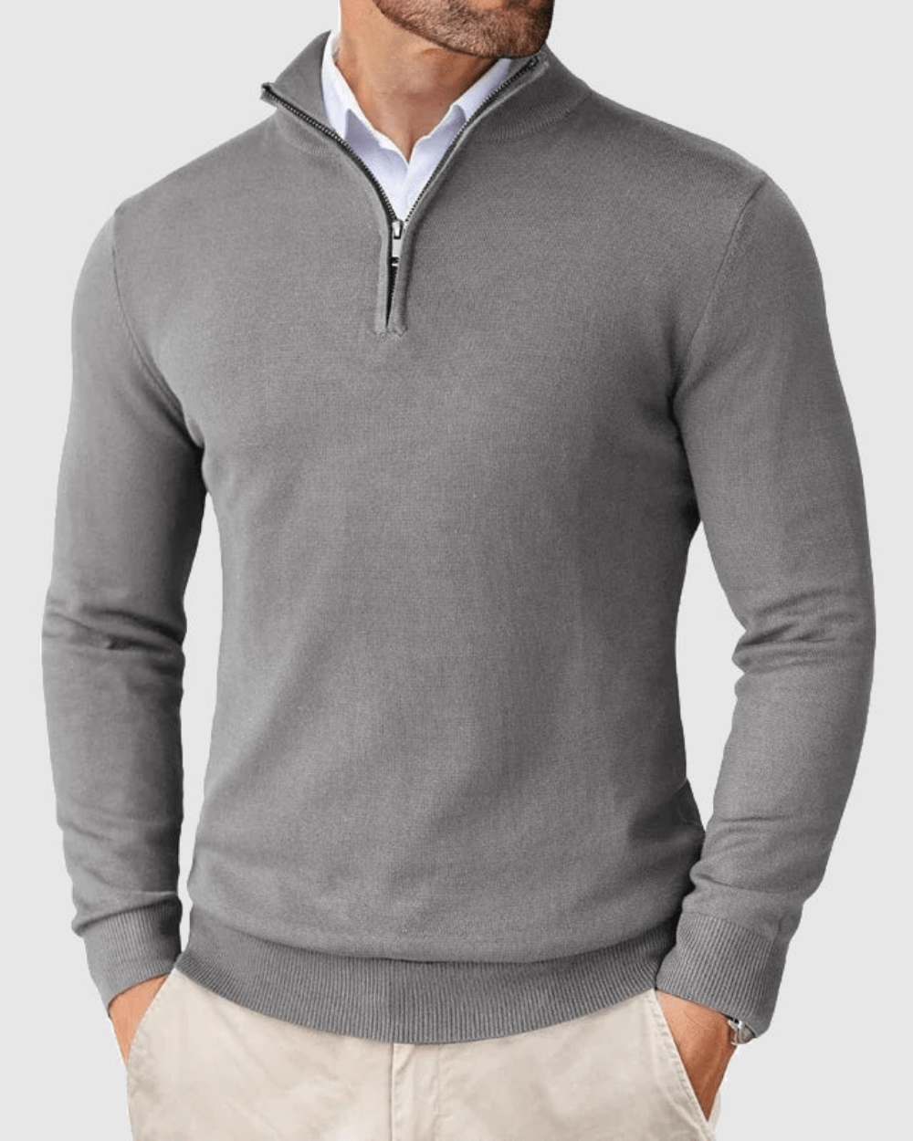 Maglione con collo alto e zip