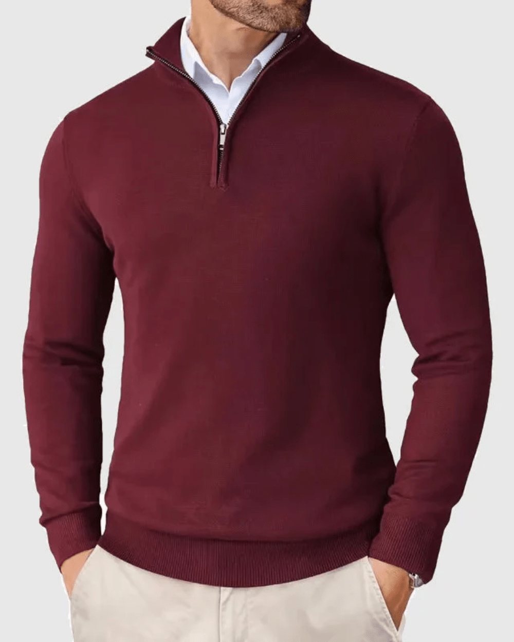 Maglione con collo alto e zip