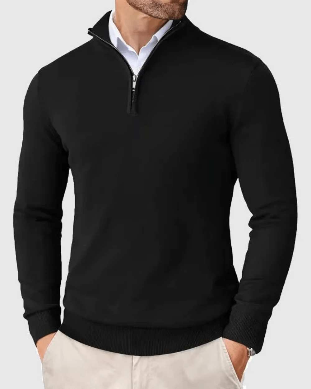 Maglione con collo alto e zip