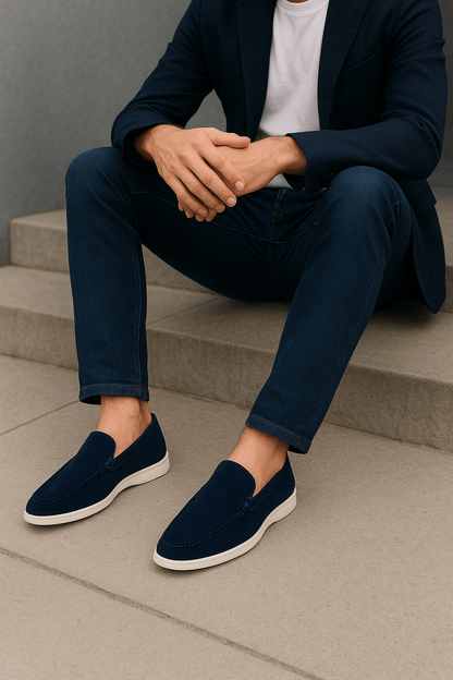 Loafer eleganti in pelle scamosciata